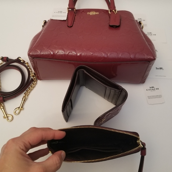 3PCS COACH SIGNATURE SET BAG + WRISTLET + WALLET - Picture 13 of 14